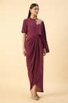Buy_Aakaar_Purple Draped Maxi Dress _Online_at_Aza_Fashions