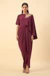 Buy_Aakaar_Purple Draped Maxi Dress _at_Aza_Fashions