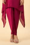 Buy_Aakaar_Pink Matka Silk Tunic And Draped Pant Set _Online_at_Aza_Fashions