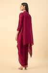 Shop_Aakaar_Pink Matka Silk Tunic And Draped Pant Set _at_Aza_Fashions