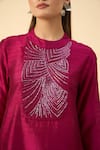 Buy_Aakaar_Pink Matka Silk Tunic And Draped Pant Set 