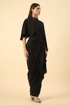 Aakaar_Black Draped Maxi Dress _Online_at_Aza_Fashions