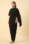 Shop_Aakaar_Black Draped Maxi Dress _Online_at_Aza_Fashions