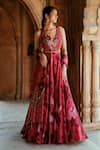 Buy_Isha Gupta Tayal_Printed Pink Anarkali Set _at_Aza_Fashions