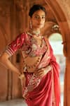 Isha Gupta Tayal_Pink Designer Organza Saree Set _Online_at_Aza_Fashions