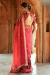 Shop_Isha Gupta Tayal_Pink Designer Organza Saree Set _at_Aza_Fashions