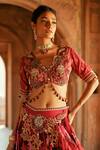 Shop_Isha Gupta Tayal_Pink Floral Print Lehenga Set _at_Aza_Fashions