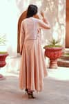 Shop_Isha Gupta Tayal_Pink Chanderi Printed Kurta Set _at_Aza_Fashions
