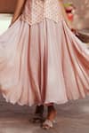 Isha Gupta Tayal_Pink Organza Skirt And Chanderi Waistcoat Set _Online_at_Aza_Fashions