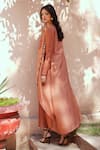 Shop_Isha Gupta Tayal_Orange Printed Chanderi Kurta Set With Jacket _at_Aza_Fashions
