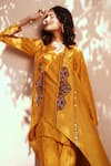 Buy_Isha Gupta Tayal_Yellow Chanderi Kurta Set _Online_at_Aza_Fashions