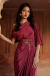 Isha Gupta Tayal_Pink Designer Draped Maxi Dress _Online_at_Aza_Fashions
