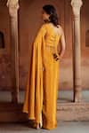Shop_Isha Gupta Tayal_Yellow Printed Skirt Set _at_Aza_Fashions