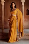 Buy_Isha Gupta Tayal_Yellow Printed Skirt Set _at_Aza_Fashions