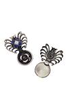 Buy_Sangeeta Boochra_Blue Handcrafted Silver Earrings _Online_at_Aza_Fashions