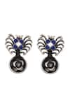 Shop_Sangeeta Boochra_Blue Handcrafted Silver Earrings _at_Aza_Fashions