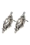 Sangeeta Boochra_Silver Plated Stones Handcrafted Kundan Stud Earrings _Online_at_Aza_Fashions