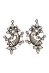 Buy_Sangeeta Boochra_Silver Plated Stones Handcrafted Kundan Stud Earrings _Online_at_Aza_Fashions