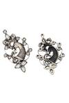 Shop_Sangeeta Boochra_Silver Plated Stones Handcrafted Kundan Stud Earrings _Online_at_Aza_Fashions