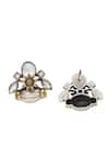 Sangeeta Boochra_Silver Plated Stones Designer Handcrafted Stud Earrings _Online_at_Aza_Fashions