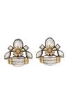 Shop_Sangeeta Boochra_Silver Plated Stones Designer Handcrafted Stud Earrings _at_Aza_Fashions