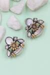 Buy_Sangeeta Boochra_Silver Plated Stones Designer Handcrafted Stud Earrings _at_Aza_Fashions
