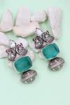 Buy_Sangeeta Boochra_Silver Onyx Danglers And Drops _at_Aza_Fashions