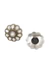 Sangeeta Boochra_White Silver Handcrafted Stud Earrings _Online_at_Aza_Fashions