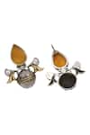 Sangeeta Boochra_Orange Delicate Grace Silver Onyx Earrings _Online_at_Aza_Fashions