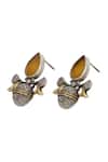 Buy_Sangeeta Boochra_Orange Delicate Grace Silver Onyx Earrings _Online_at_Aza_Fashions