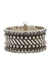 Shop_Sangeeta Boochra_Timeless Silver Kundan Bangle _Online_at_Aza_Fashions