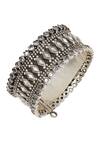 Shop_Sangeeta Boochra_Radiant Splendor Handcrafted Silver Bangle _at_Aza_Fashions