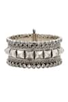Sangeeta Boochra_Handcrafted Silver Kundan Bangle _Online_at_Aza_Fashions