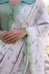 Surmaye_Pink Embroidery Wildflower Kiss Saree _at_Aza_Fashions