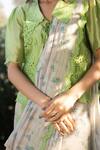 Surmaye_Beige Embroidery, Lace Wildflower Kiss Light Saree _at_Aza_Fashions