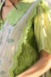 Surmaye_Beige Embroidery, Lace Wildflower Kiss Light Saree _Online