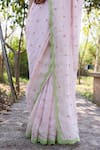 Shop_Surmaye_Pink Embroidery Love Note Handwoven Saree _Online_at_Aza_Fashions