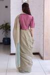 Surmaye_Brown Earthen Bloom Jamdani Saree _Online_at_Aza_Fashions
