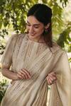 Shop_Surmaye_Whispering Ivy Light Beige Saree _Online_at_Aza_Fashions