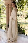 Surmaye_Whispering Ivy Light Beige Saree _at_Aza_Fashions