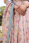 Shop_Surmaye_Pink Embroidery Forest Breeze Scalloped Saree 
