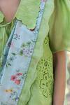 Buy_Surmaye_Forest Breeze Blue Scalloped Saree 