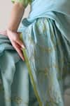Buy_Surmaye_Blue Moss And Mist Embroidered Saree _Online_at_Aza_Fashions