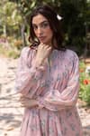 Buy_Surmaye_Wildflower Kiss Pink Midi Dress _Online_at_Aza_Fashions