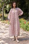 Buy_Surmaye_Wildflower Kiss Pink Midi Dress _at_Aza_Fashions