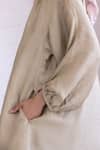 Buy_Surmaye_Beige Light Handwoven Mulberry Silk Dress _Online_at_Aza_Fashions