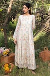 Buy_Surmaye_Cottage Charm Light Beige Maxi Dress _at_Aza_Fashions