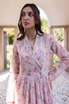 Buy_Surmaye_Woodsong Pink Handloom Maxi Dress _Online_at_Aza_Fashions
