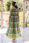 Surmaye_Multi Color Entwined Checkered Midi Dress _Online_at_Aza_Fashions