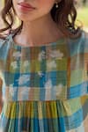 Shop_Surmaye_Multi Color Entwined Checkered Midi Dress 